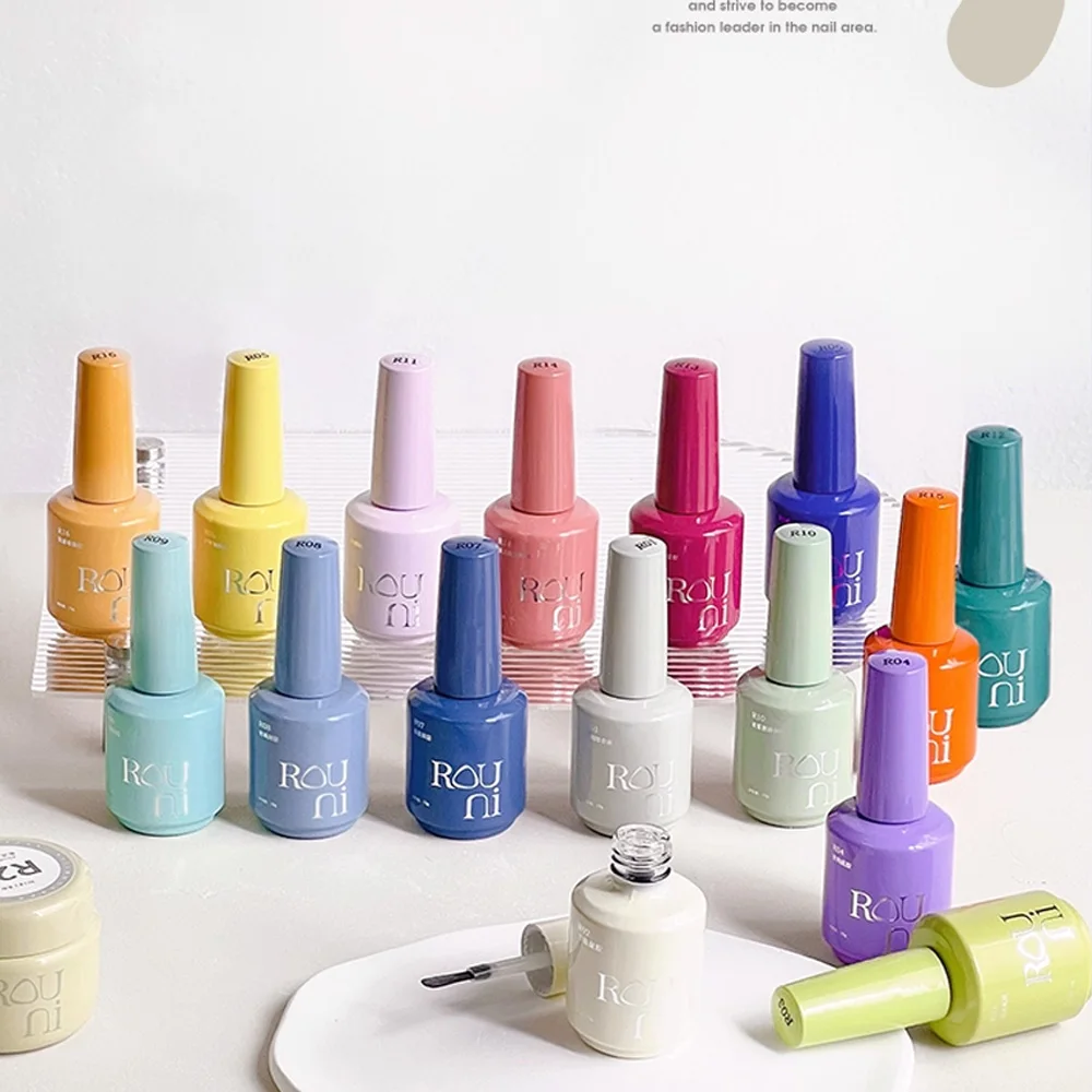 카니우 15ml 탑 코트 & 베이스 젤 네일 폴리쉬 투명 네일 연장 강화제 네일 글루 젤 쏙 오프 UV 젤 매니큐어 용품