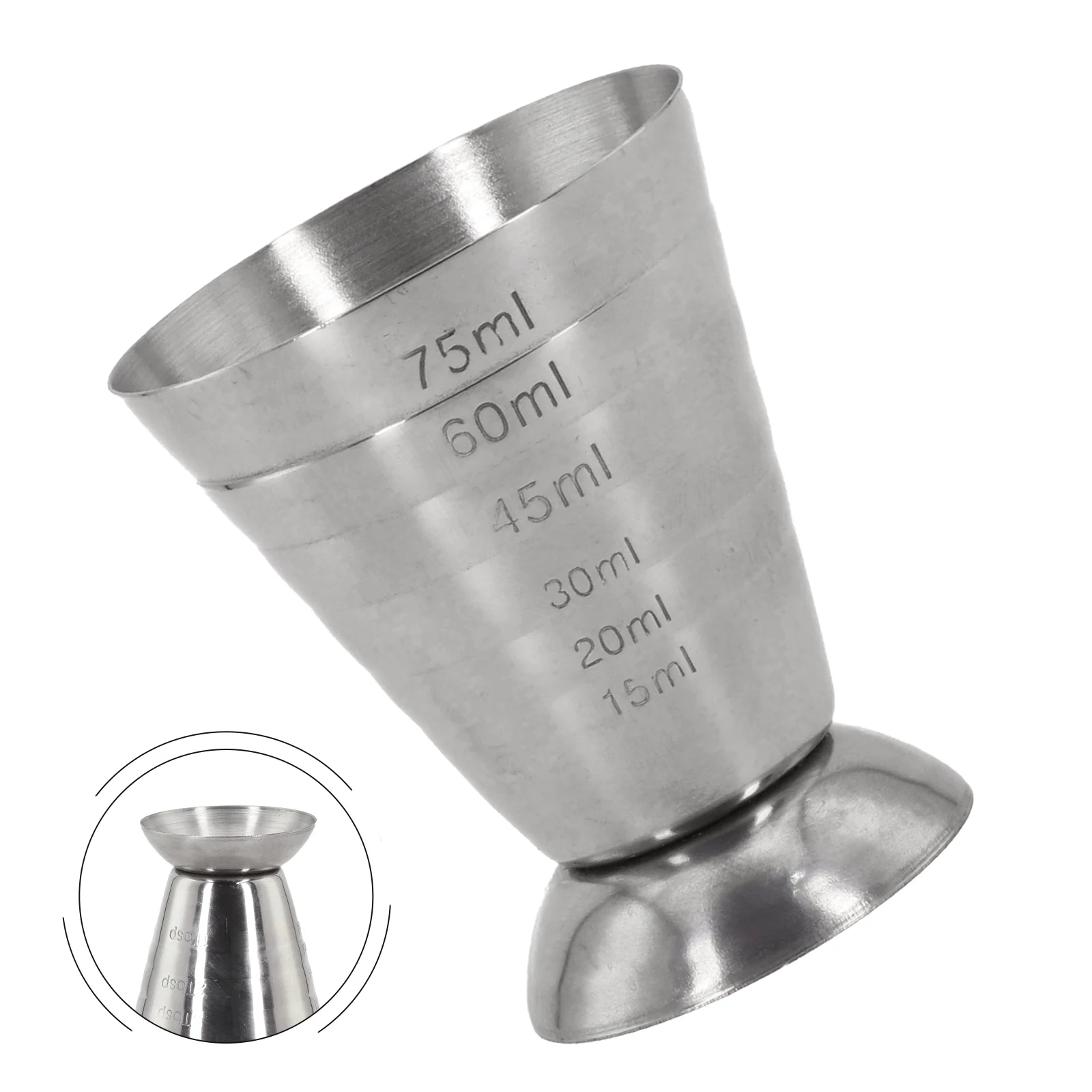 Para fiestas, barbacoa de alta calidad, nuevo, 1 Uds., taza medidora de 75ml, taza medidora de tiro Jigger, vaso de cóctel mixto plateado