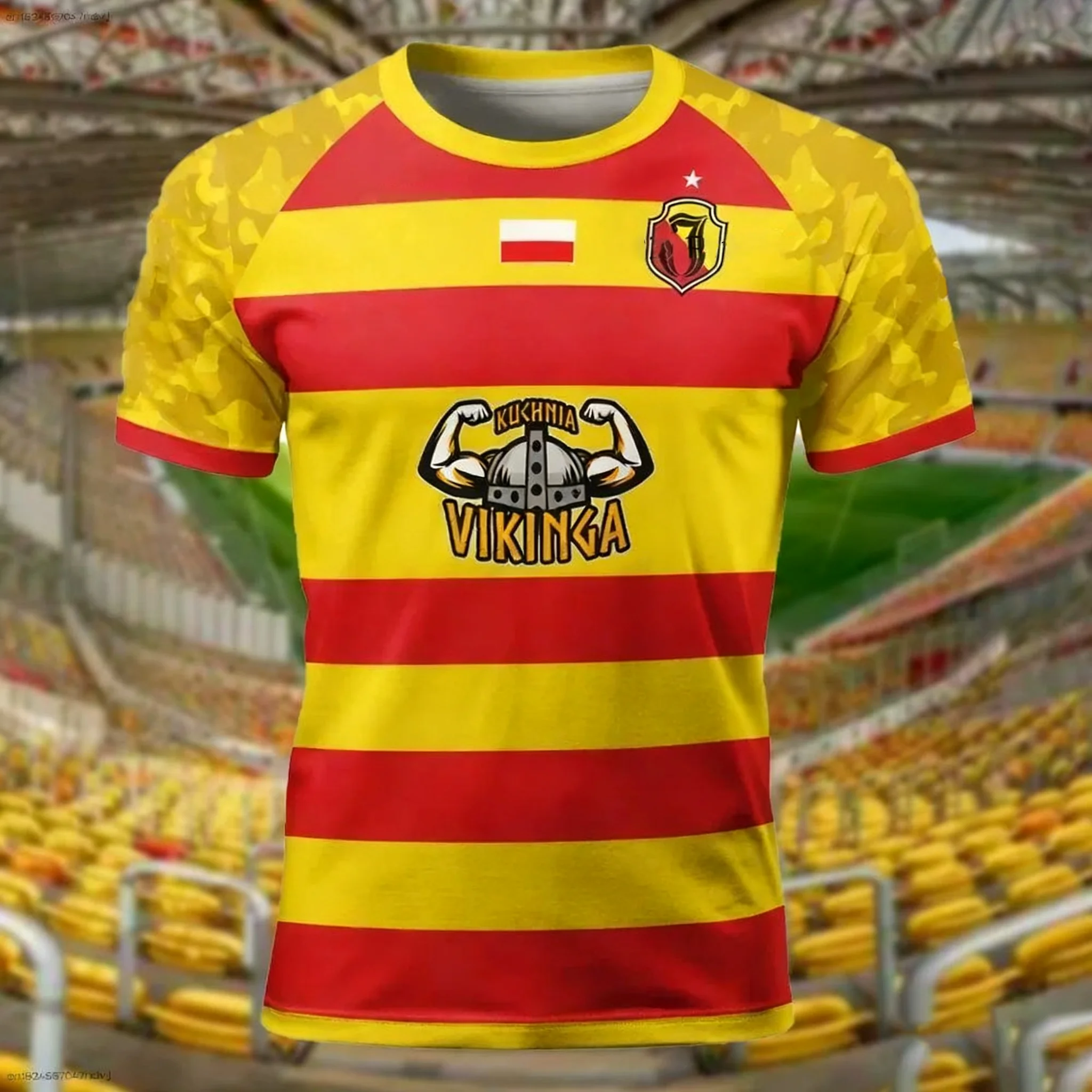 

25jagiellonia Biaystok Мужская футбольная толстовка Польская футбольная рубашка дышащая быстросохнущая свободная футболка с короткими рукавами