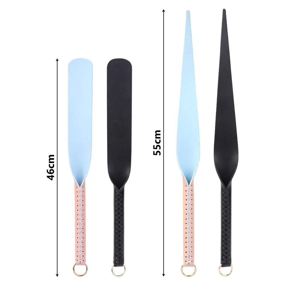 1Pcs Portable Horse Whip Genuine Leather Paddle Slapper Equestrian Training Pointer With Handle 46cm Racing Riding Crop