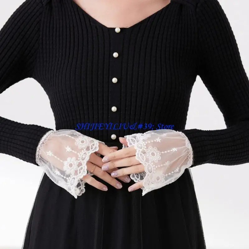 

E21F Adjustable Fashionable Arm Sleeve Cover Premiums Cotton Multipurpose Wedding Party Attires Enhancer