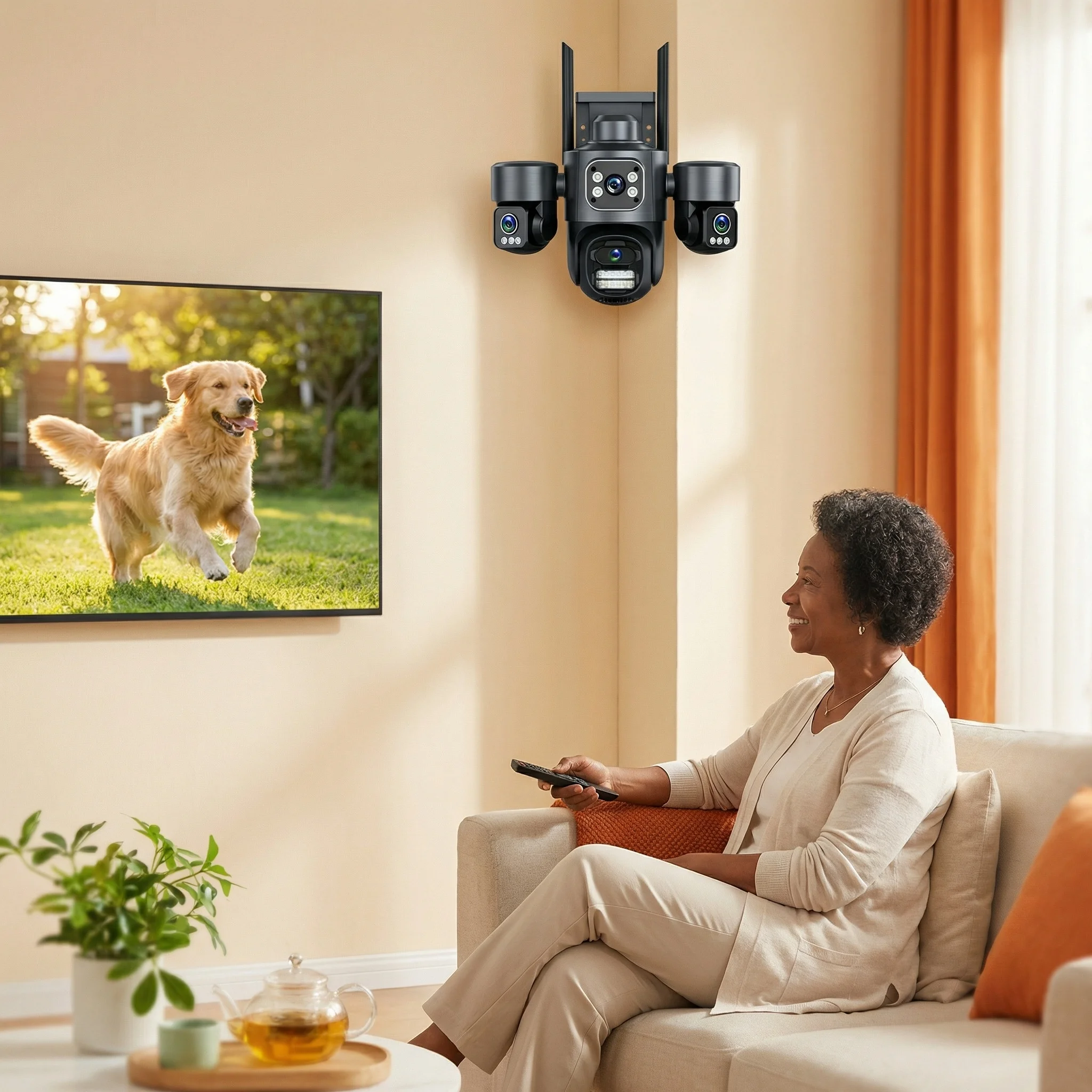 iCsee 15MP WiFi Camera 3 Lens Triple Screen Auto Tracking IP66 Waterproof Outdoor Dual Lens Security CCTV Surveillance Cam