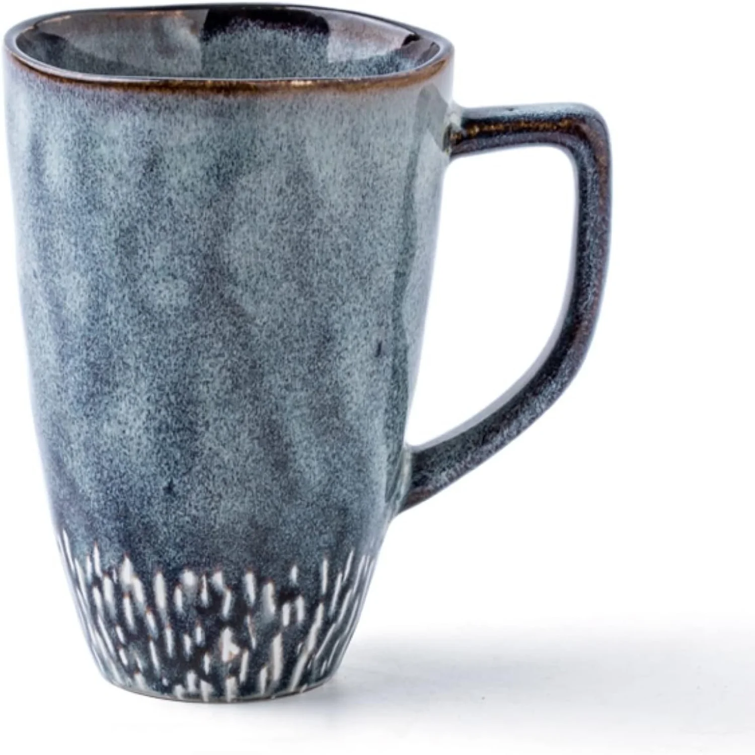 

Blue Starry Sky Ceramic Mug and Saucer Set - Large Handle Tea and Coffee Cup Pottery Mugs Gift Set