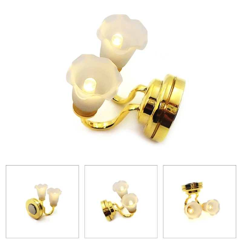1:12 Dollhouse Mini Living Room Bracket Light Simulation Living Room Wall Sconce Mini Wall Lamp Kid Dollhouse Furniture