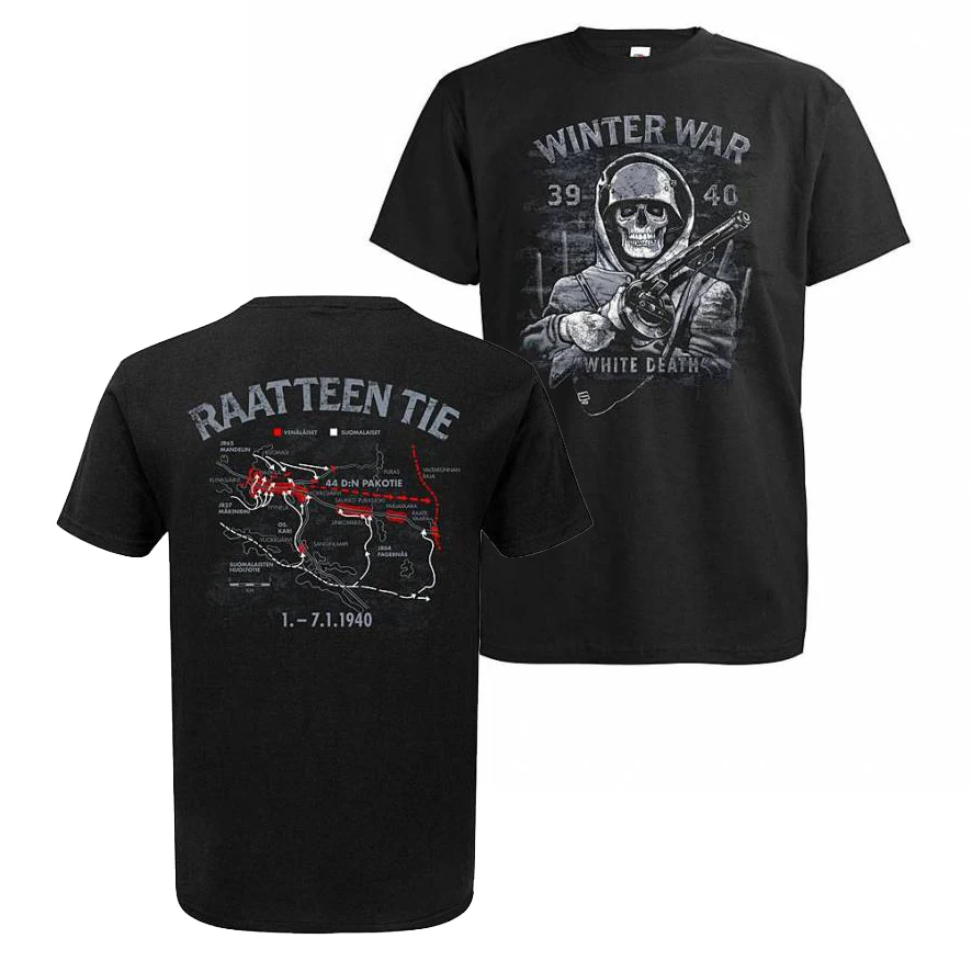 Battle of Raate Road Winter War White Death T-Shirt 100% Cotton O-Neck Summer Short Sleeve Casual Mens T-shirt Size S-3XL
