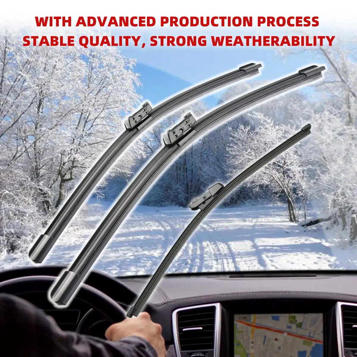 3PCS Car Wiper For VW Tiguan MK2 2017-2020 Front Rear Wiper Blades Brushes Auto Accessories 2017 2018 2019 2020