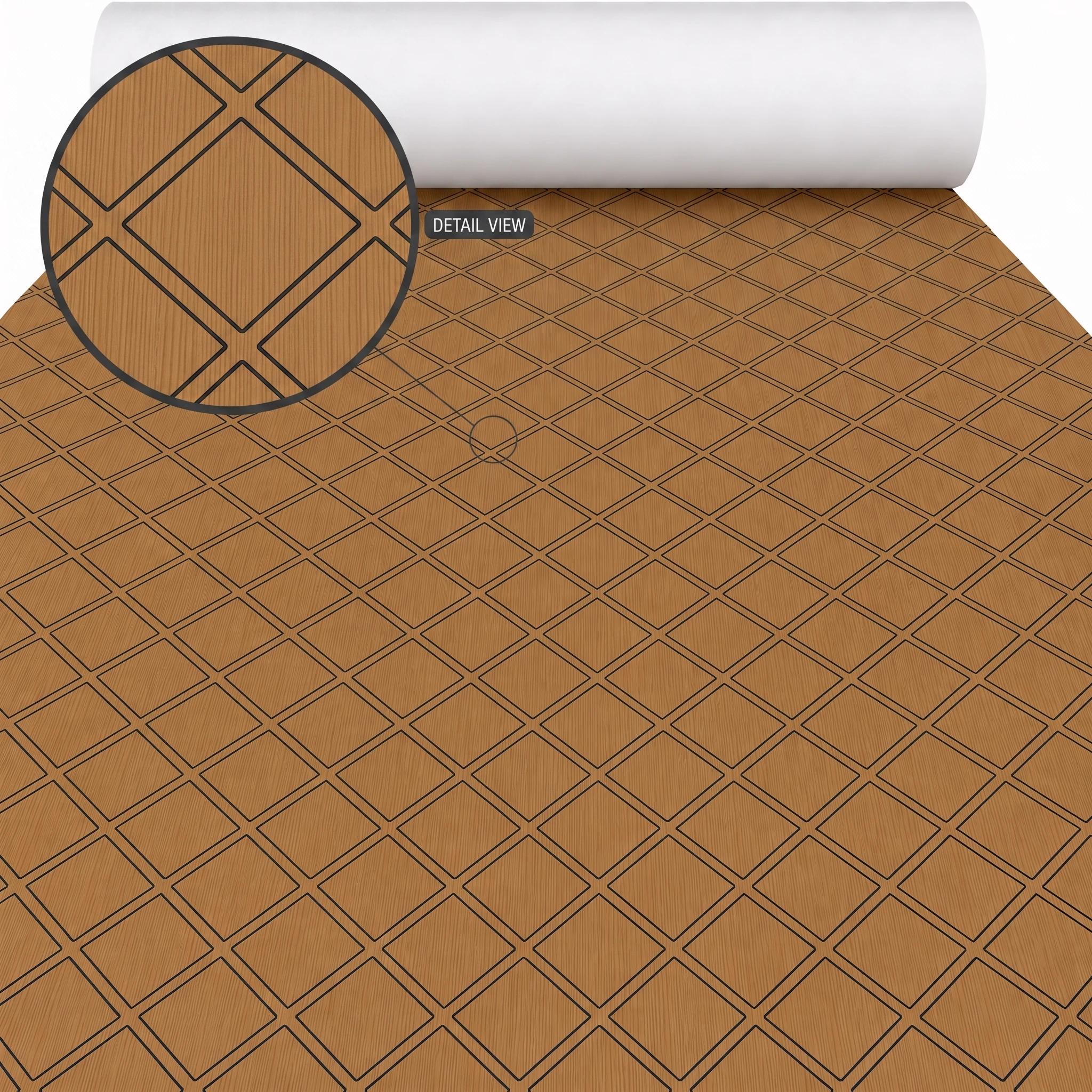 KXKZREN 2400x1200mm EVA Foam Boat Flooring Decking Sheet Faux Teak Marine Mat Non-Slip Self-Adhesive Diamond Pads for RV Yachts