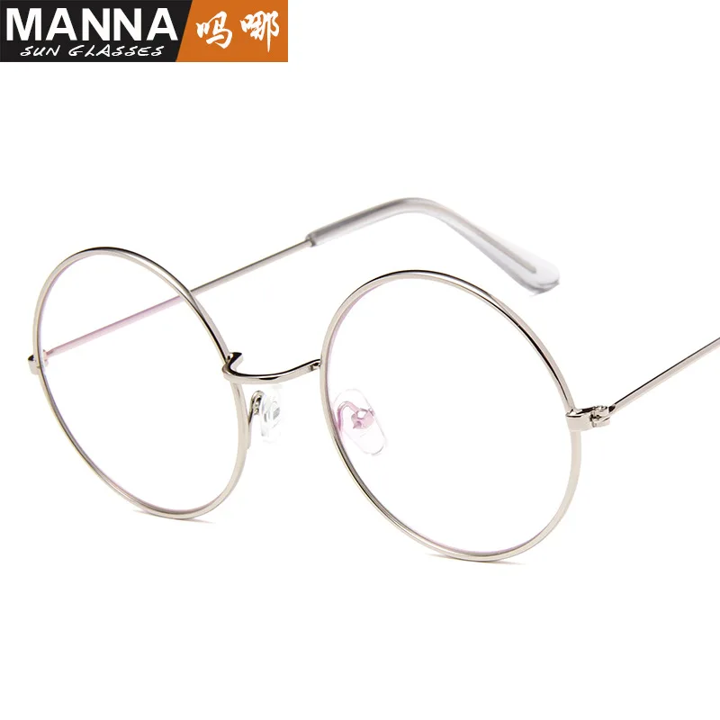 Vintage Round Glasses Clear Lens Fashion Gold Round Metal Frame Glasses Optical Men Women Eyeglass Frame Fake Glasses