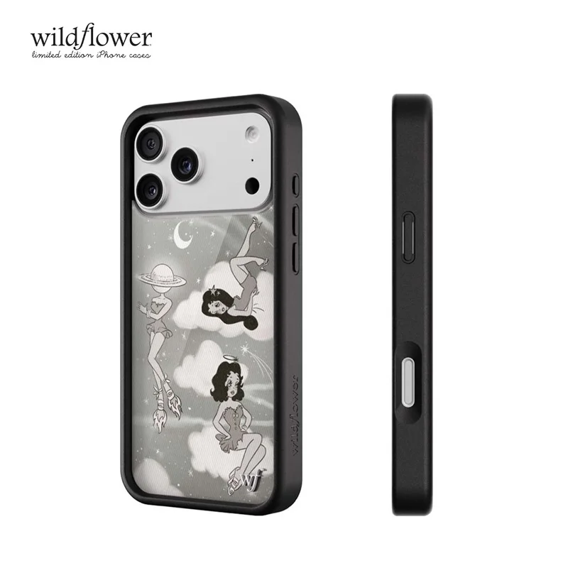 Etui na telefon 2026 Wildflower Rachel Sennot do iPhone 13 12 14 16 17 15 18 Pro Max Plus, urocze, kreskówkowe, z gwiazdami, księżycem, dziewczynką, błyszczące, Wf Cover — zdjęcie produktu 5