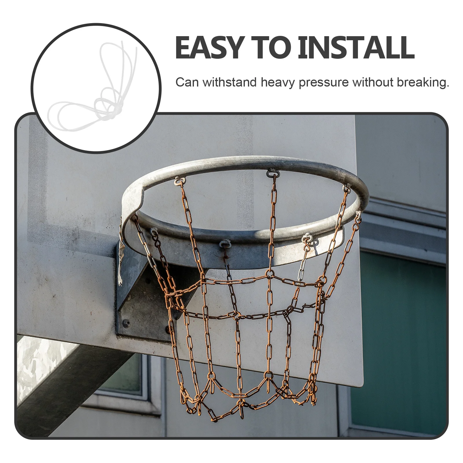 2 pçs redes de basquete cabo de fixação forte rosqueamento corda versátil equipamento compatibilidade resistente à corrosão