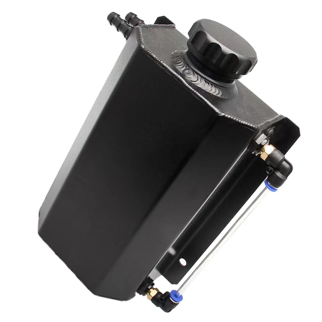 

2L Radiator Coolant Overflow Water Bottle Expansion Reservoir Tank Cap fit for Universal Black Aluminum Alloy