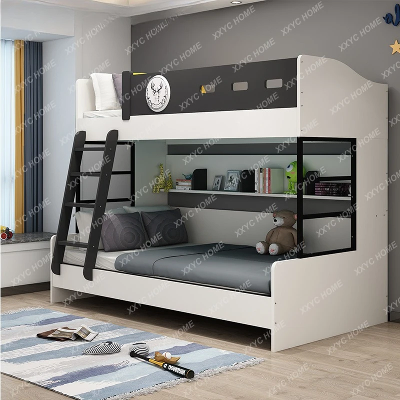 SS Solid wood high and low bunk bed children's double-layer mother and child bed