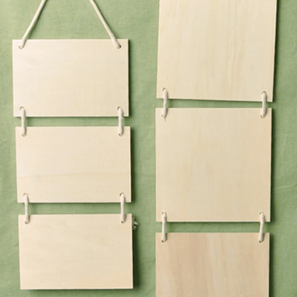 

3pcs DIY Hanging Board for Kids Unfinished Wood Plaque Home Decor Sign Pendant Crafts Premium Wooden Board Classroom Garden
