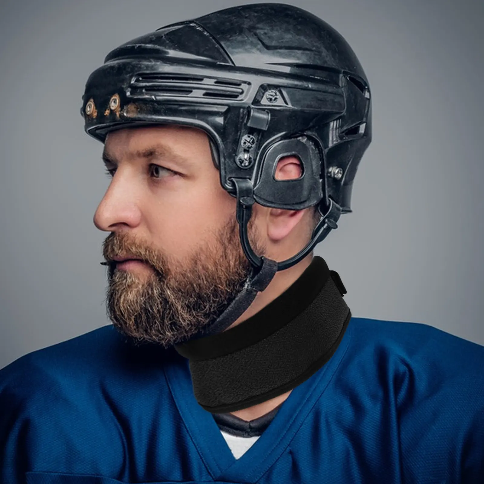 

Ice Hockey Neck Guard Adult Adjustable 30-40Cm Cut Resistant Throat Protector Breathable Lightweight Hockey Protective Gear