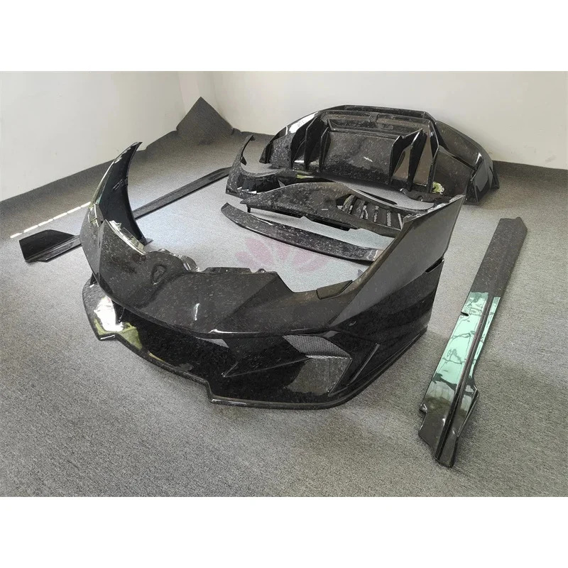 High Quality Dry Carbon Forged V-style Front and Rear Bumpers Fenders Side Skirts Spoilers  LP580 LP610 Body Kit