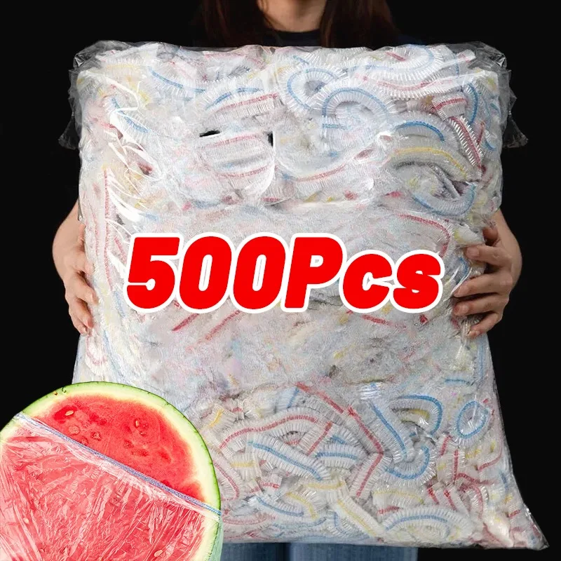 Bolsas desechables de plástico para almacenamiento de alimentos, envoltura elástica colorida para cocina, tapa de mantenimiento fresco, bolsa de embalaje de nailon