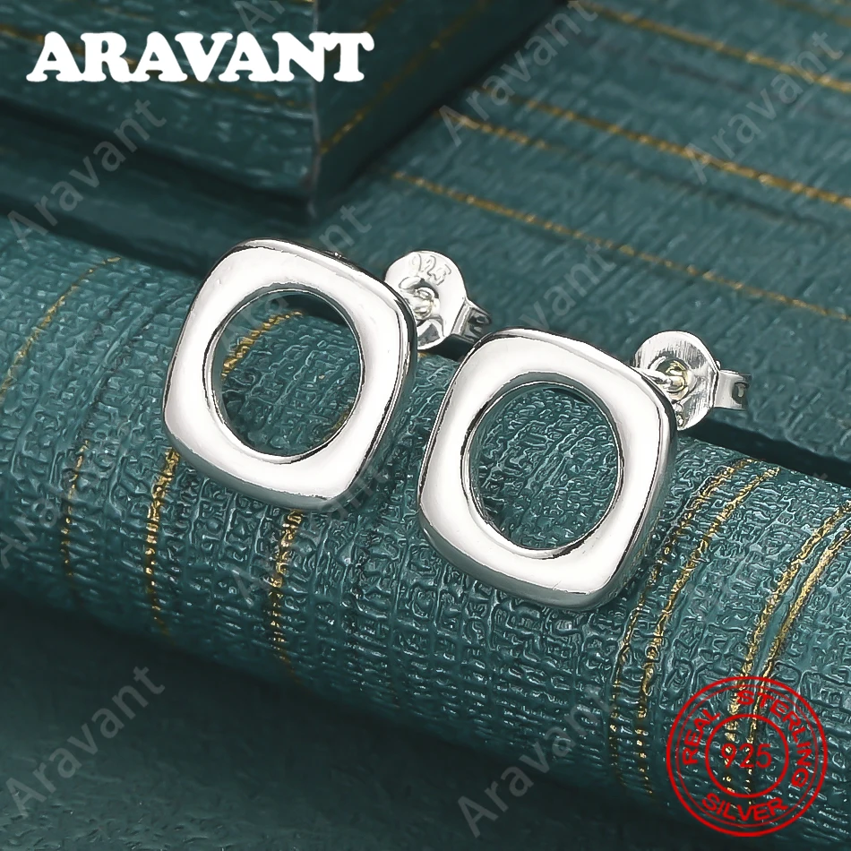 

925 Sterling Silver 10mm Square Stud Earrings - Everyday Accessories For Women - Simple And Elegant Jewelry
