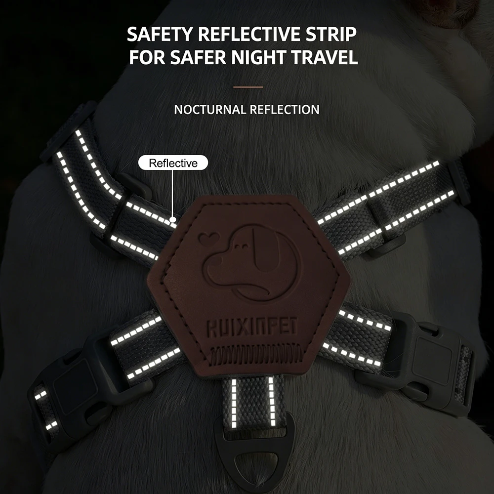 Reflective Dog Vest Harness Leash Set Soft Adjustable No Pull Pet Puppy Chest Strap for Small Medium Dogs Cats Pug Daily Walking - view 4