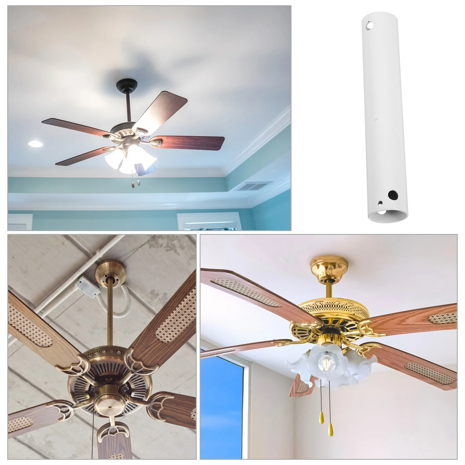 

Universal Ceiling Fan Extender Rod 150mm Invisible Downrod Easy Installation High Compatibility Ceiling Light Rod