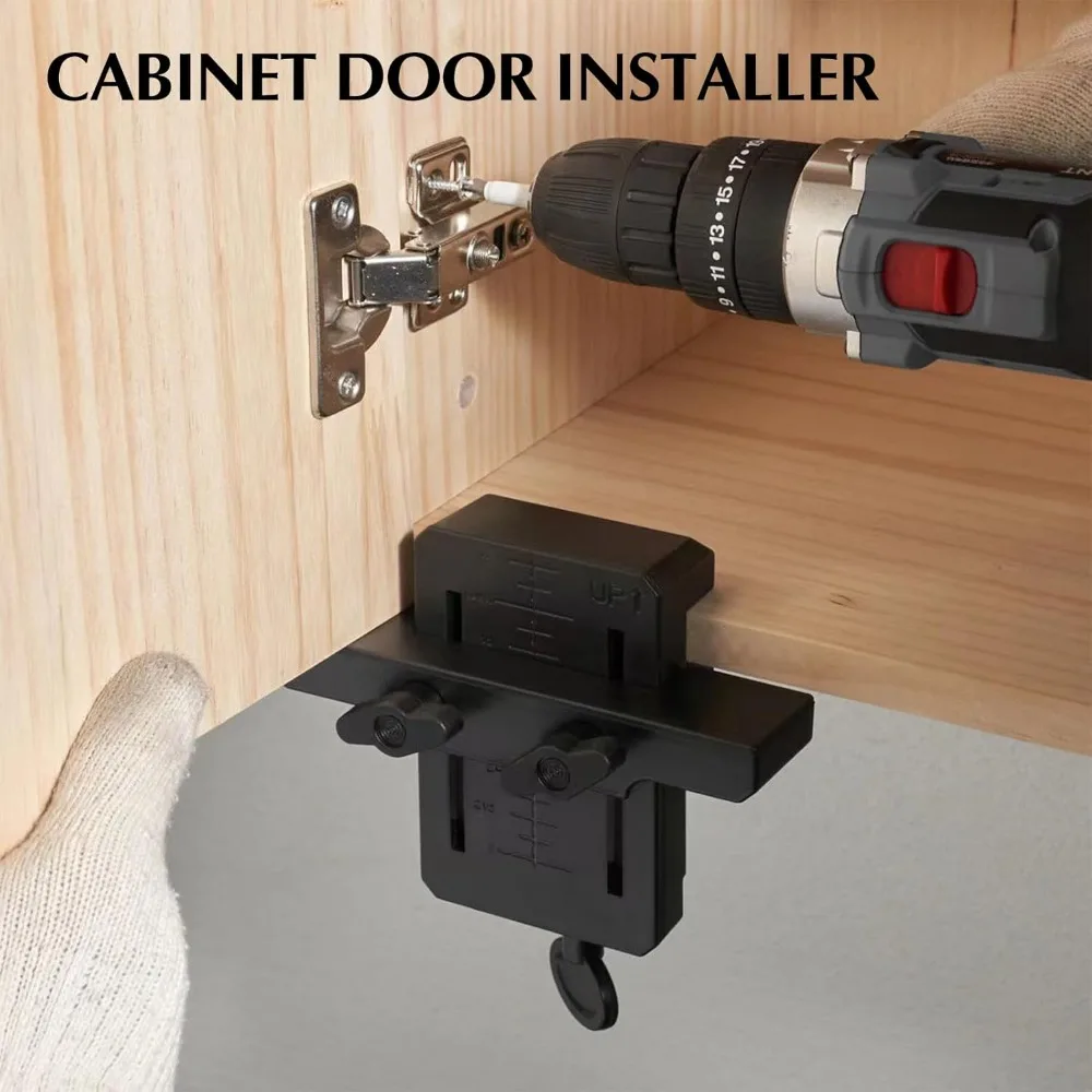 Woodworking Cabinet Door Installation Jig,Door Panel Installation Rebounding Device Drilling Tool Quick Positioning Tool