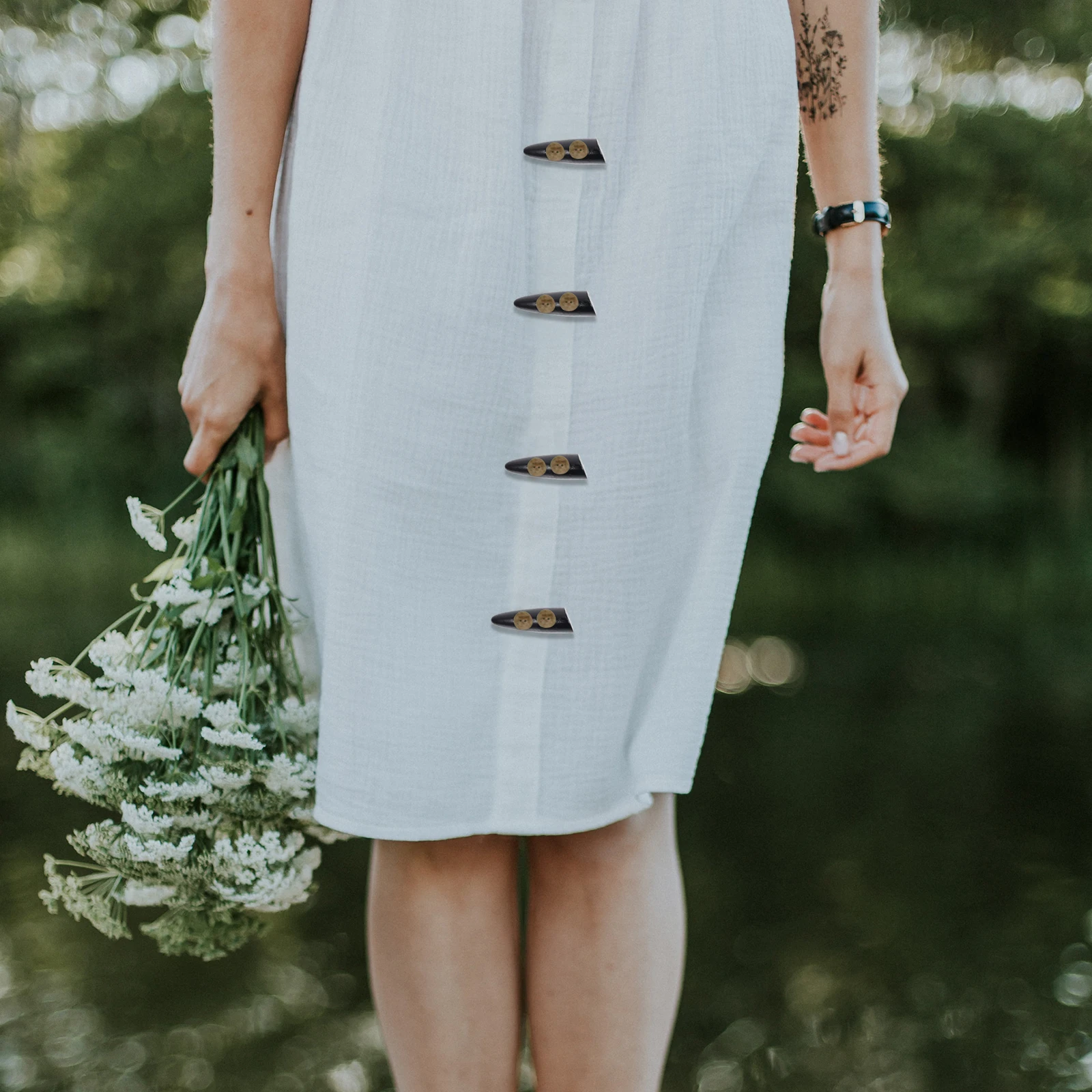 

50Pcs 2 Holes Wooden Buttons for DIY Sewing Craft Vintage Wood Button Replacement Sweater Coat Jacket Buttons Decorative Sew-on