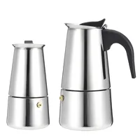 200/450ml Portable Stainless steel moka pot Espresso coffee pot with small  Electric stove Filter Percolator Coffee Kettle Pot