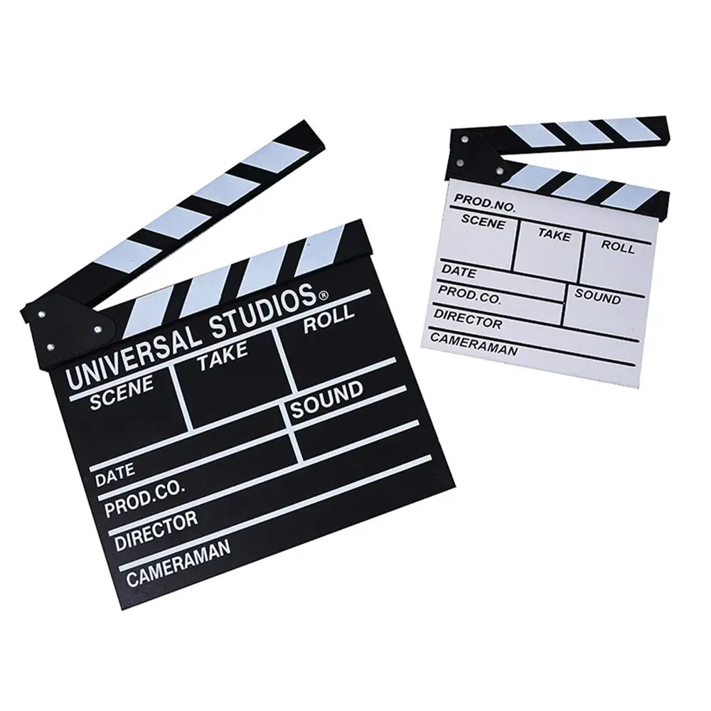 Director Video Scene Clapperboard Wooden TV Movie Cinema Clapboard Photography Prop for Vlog Recording Hanging Decor