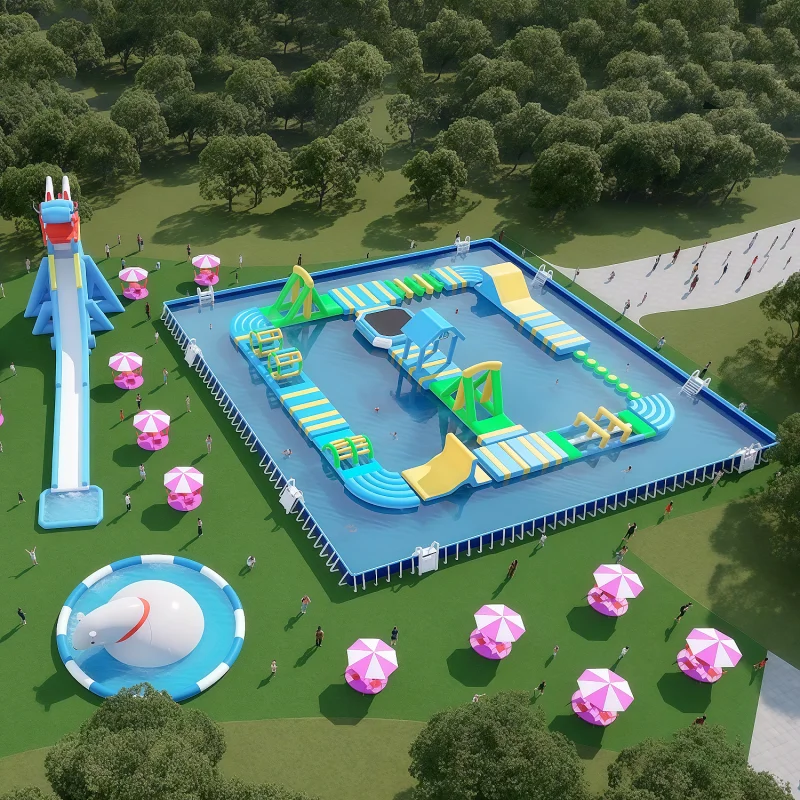 Large Inflatable Water Park with Slide and Swimming Pool Movable Outdoor Kids Amusement Equipment for Parks and Scenic Spotpromo
