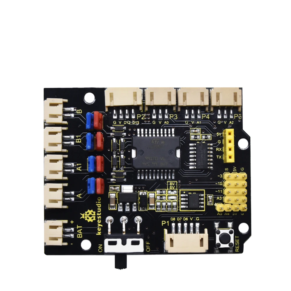 Keyestudio L298P quick connectors Motor Drive Shield V2 For Arduino Extra 2.54mm pin headers 4 fixing holes of 3mm