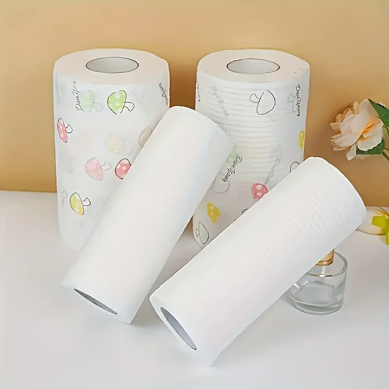 1 roll (400 sheets), lazy cloth, disposable kitchen tissue, washable dry and wet dual-use towel, dishcloth, non stick oil cloth,