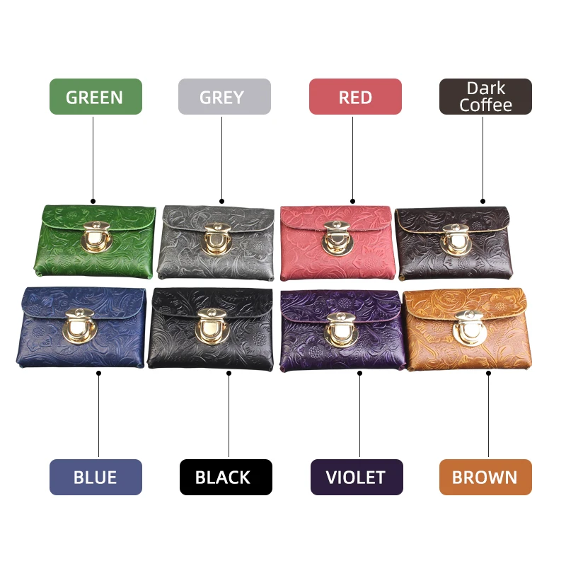 Retro Genuine Leather Coin Purse Small Wallets Card Holder Bag Portable Men Cowhide Money Purse Women Earphone Pouch