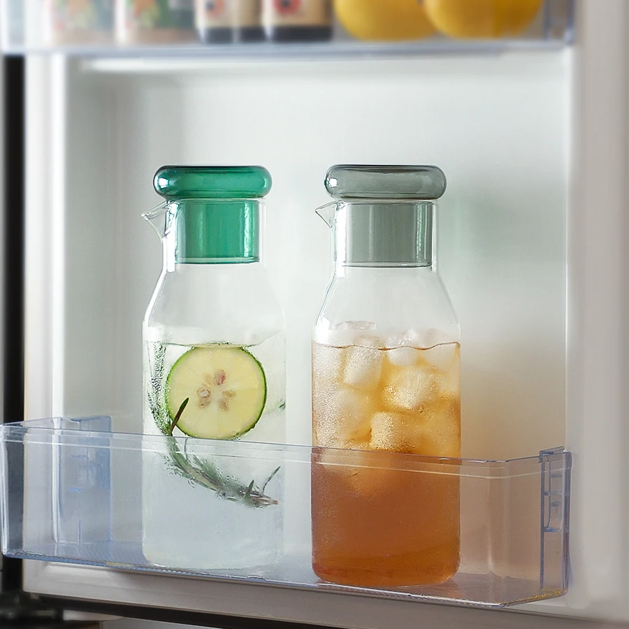 Heat-resistant Glass Jar For Milk Ice Coffee Water And Juice Refrigerator Pitcher Teapot Carafe Cold Brew Drinking Bottle Jug