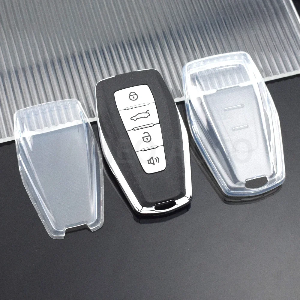 Transparent Remote Car Key Fob Cover Case Shell Holder For Geely Coolray X6 Emgrand Global Hawk GX7 Keychain Accessories