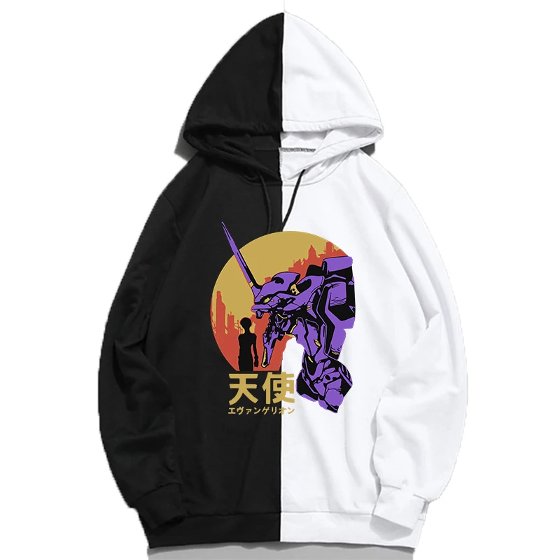 Japanese Anime Rei Ayanami Evangelion Hoodie Funny Long Sleeve Sweatshirt Manga Unisex Pullover Hooded Streetwear Hoodies