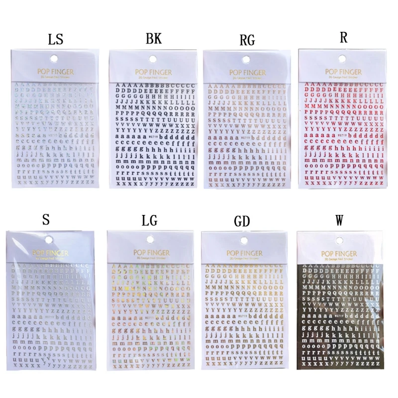 Glitter English Letter Stickers Self-Adhesive Metal Stickers 26 Bronzing Letters Stickers DIY Decoration A-Z Stickers