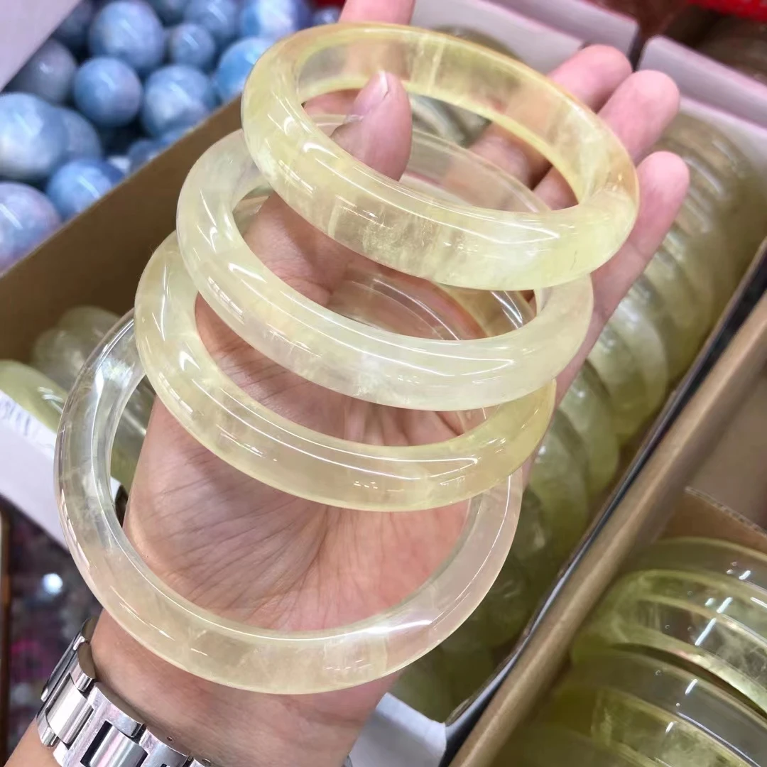Natural yellow crystal bracelet lemon colored original mineral versatile jade bracelet bangle bangles for women