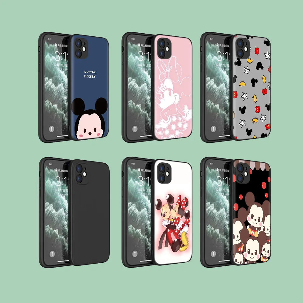 Casing pelindung hitam untuk Samsung A05 A05S A15 S24 FE Plus Ultra A24 A25 A35 A55 5G Mickey Mouse