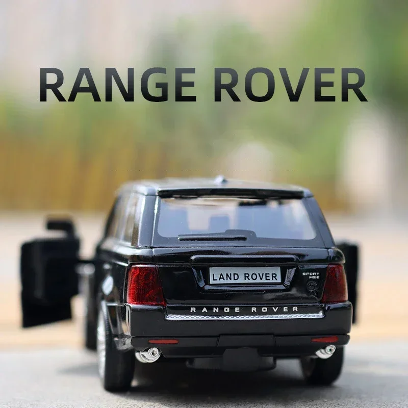 Land Rover Range Rover SUV Diecast Alloy Metal Car, modelo de carro de luxo, puxar o carro, brinquedos infantis com coleção, 1:36