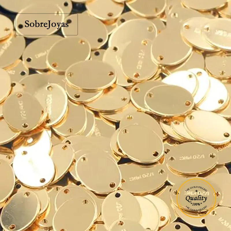 

Овальный шарм, заполненный золотом 14 карат, подвеска-капля для изготовления ювелирных изделий, аксессуары «сделай сам», ювелирная фурнитура, качественная бирка