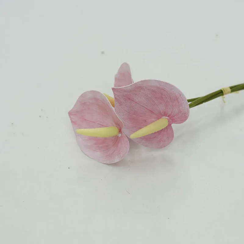 15 Stück Künstliche Anthurien-Plastikblumen für Heimdekorationen, Künstliche Palmenblätter, Material für Brautsträuße, Hochzeitsdekoration, Foto-Requisiten – Detail 7
