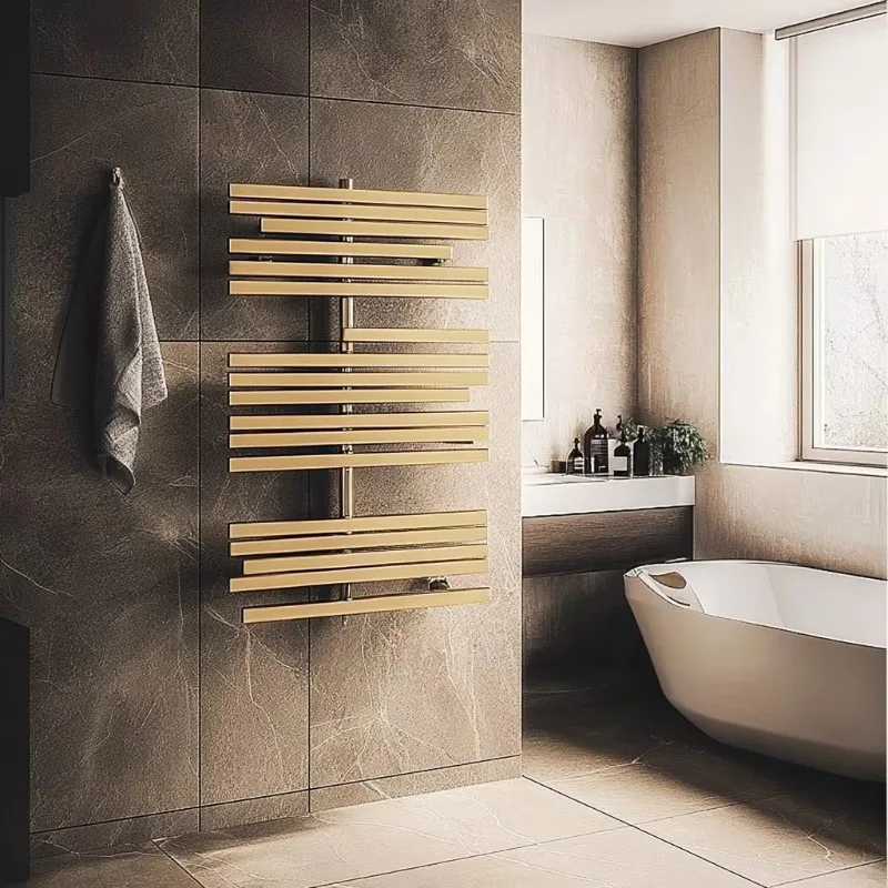 Professional Vertical Towel Radiator Electric Barbershop Towel Rack Gold Wall Mounted Towel Rail Heater For Salon Spa