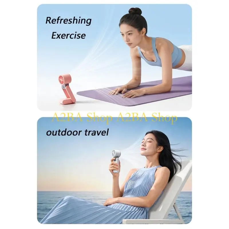 A2BA Rechargeable Handheld Fan with Cold Compress Digital Display For Outdoor Travel