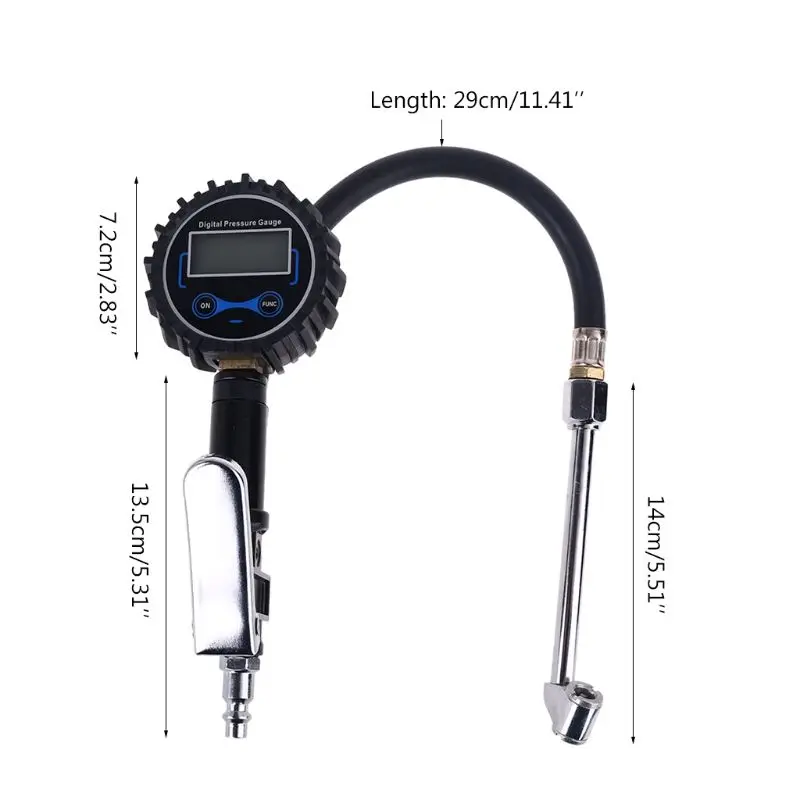 Digital Tire Inflator with Pressure Gauge 255PSI Digital Backlit LCD 1/4\