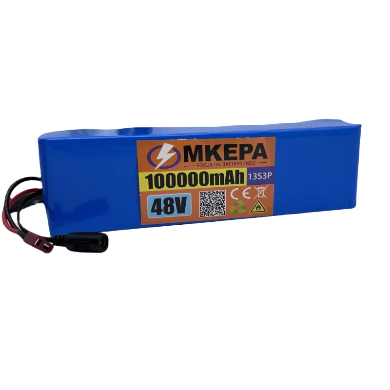 13S3P 48V 100000mAh 100Ah lithium-ion battery pack with 1000W BMS, suitable for 54.6V electric bicycles, scooters, and chargers