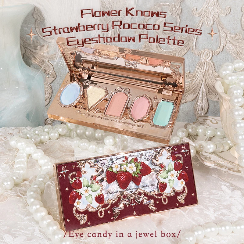 Flower Knows Strawberry Rococo Series Five-Color Eyeshadow Palette 6g