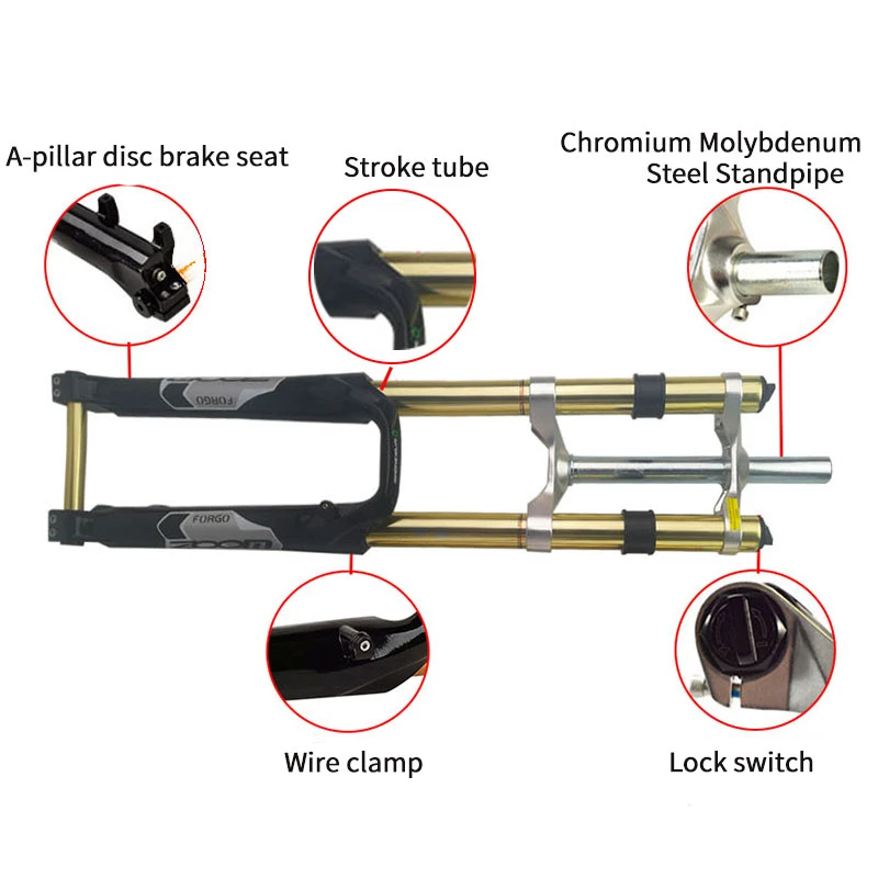 ZOOM MTB Bike Fork DH AM Mountain Bicycle Magnesium Alloy 26 Inch 27.5 29 Thru Axle Front Air Forks Cycling Accessories