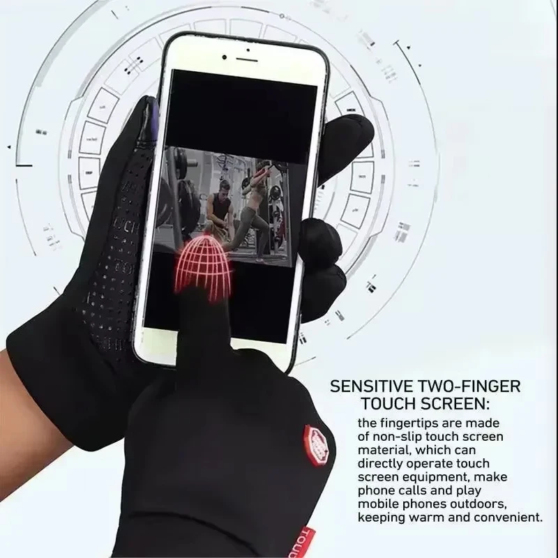 Electric bike Heated Gloves USB Heated Gloves Touch Screen Heating Unisex Thermal Mittens For Outdoor Fishing Motorcycle Cycling