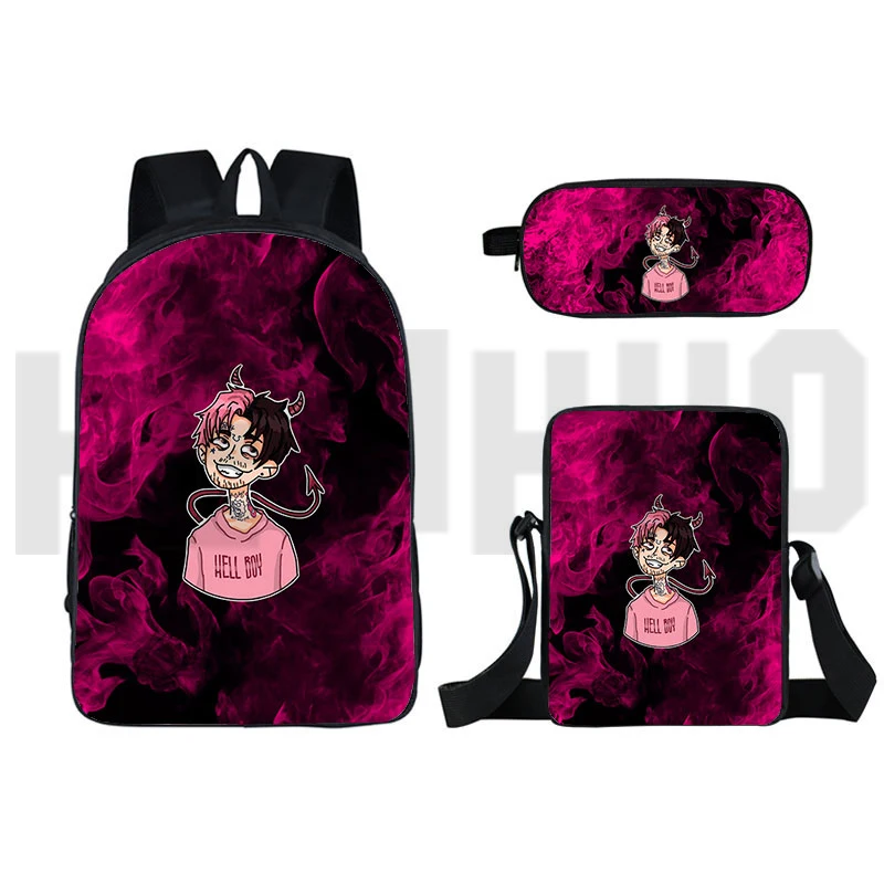 Fashion Rapper Lil Peep 3D Backpack Hip Hop Lil Peep 3D Anime Women School Bag 16 Inch Bagpack Travel for Girls Softback Bookbag