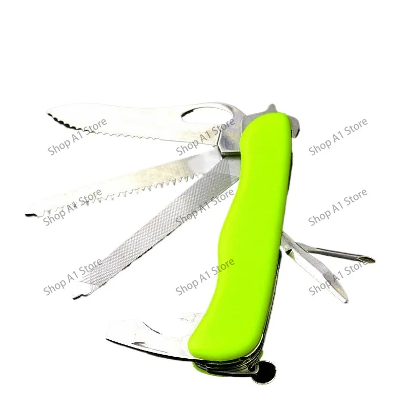 Image of Fluoreszierendes, lebensrettendes Multifunktionsmesser, Auto-Notfallmesser mit Fensterbrecher, Rettungswerkzeug, Mehrzweck-Campingmesser für Fahrzeuge