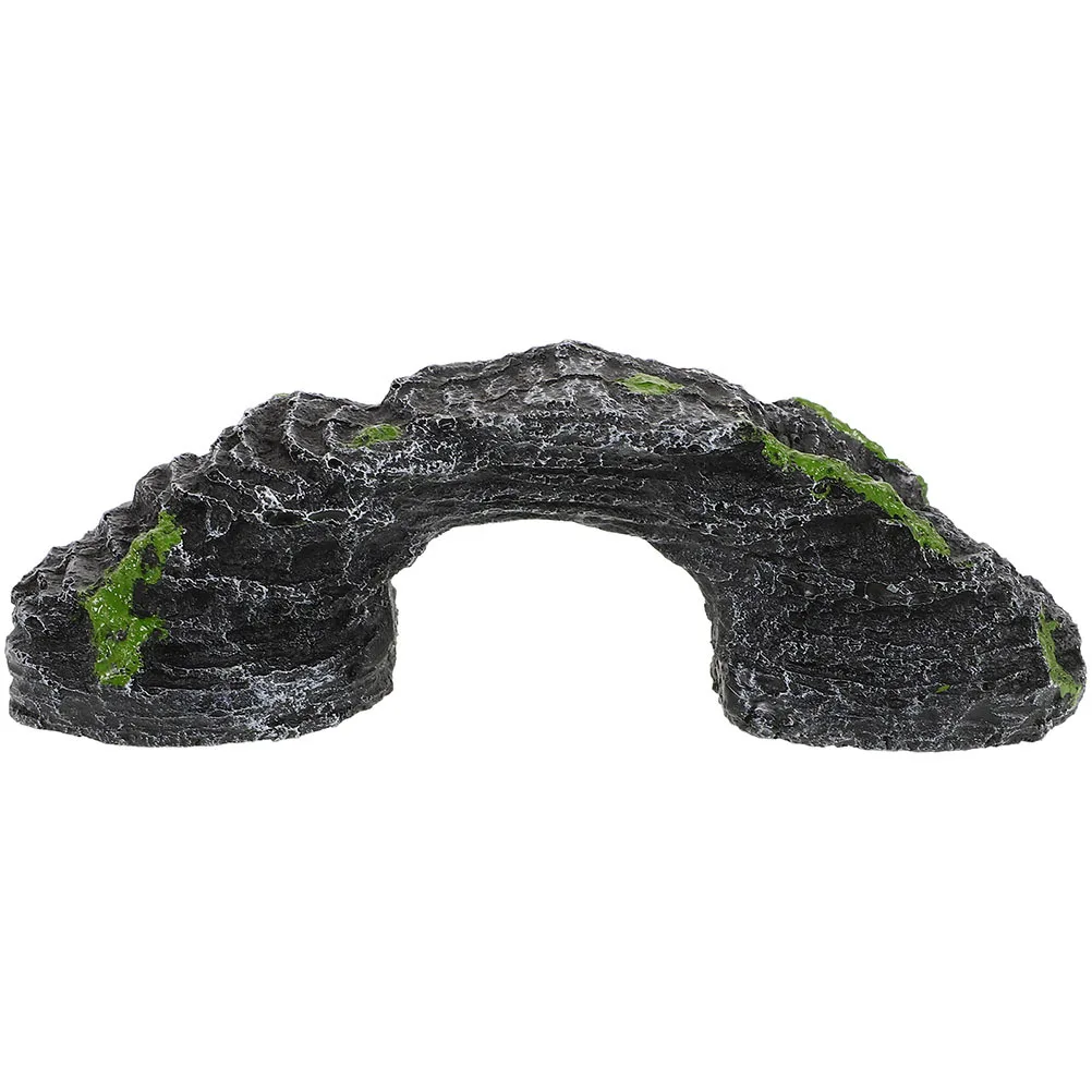 Turtle Basking Platform Rock Multi Functional Reptile Climbing Ladder Hideaway Shelter Resin Bridge for Aquarium Habitat Setup